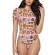 thumbnail image 1 of Fotbe Retro 70s Hippie Body de Mujer con Cuello Redondo y Mangas Cortas, Sin Mangas Ajustado, Suave, Cómodo y Básico-XX-Large, 1 of 7