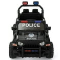 thumbnail image 6 of 12V Ride On Police Car for Girls & Boys, Battery Powered Police Jeep Cop Cars with 2.4G Remote Control,Music, Headlights, MP3 Player and Power Display,Black, 6 of 9