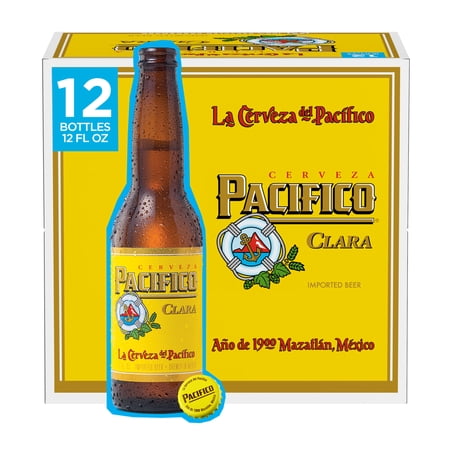 Pacifico Clara Mexican Lager Import Beer, 12 Pack 12 fl. oz. Bottles, 4.4% ABV