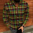 thumbnail image 4 of Mens Sweatshirt 2025 Men’s Button Down Versatile Plaid Shirt Stretch Long Sleeve Casual 2025 Fall Lapel Checkered Dress Shirts, 4 of 8