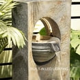 thumbnail image 5 of Water Fountain Modern Waterfall Garden Freestanding Fountain Curved Surface Artistry Design with LED Lights for Garden, Living Room, Patio, Home Decor, 5 of 7