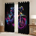 thumbnail image 2 of Manfei Motorcycle Motor Biker Blackout Curtains Set of 2 (52x84 Each),Extreme Speed Sport Window Curtains,Watercolor Splash Ink Curtains and Drapes For Children,Luxury Bedroom Decor, 2 of 6
