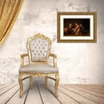 thumbnail image 3 of C.F. Høyer 24x19 Gold Ornate Framed and Double Matted Museum Art Print Titled - Cupid Received by Anacreon (1806), 3 of 4