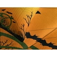 thumbnail image 4 of Ambesonne Halloween Quilted Bedspread Set 3 Pcs, Pumpkin Leaves and Bats, Queen Size, Dark Green Orange Black, 4 of 5