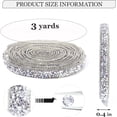 thumbnail image 2 of 3 Yards Crystal Rhinestone Ribbon,Resin Diamond Ribbons for Crafts,Bling Rhinestone Ribbon,Topboutique Self Adhesive Diamond Ribbon for Wedding Decor and Birthday Cakes,0.4 inch,Silvery White, 2 of 9