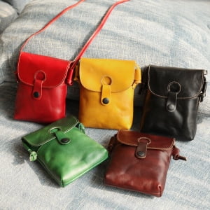 Bolso de cuero para teléfono móvil Bolso bandolera de piel de vaca con capa superior Bolso de mujer de piel curtida vegetal