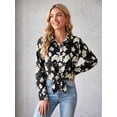 thumbnail image 6 of Floral Button Down Shirts for Women Floral Print Blouse Casual Dressy Long Sleeve Boho Tops, 6 of 8