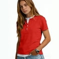 thumbnail image 4 of Kelon Women's Tops, Tees & Blouses Short Sleeve Shirts Henley Dressy Casual Summer Vacation Fashion Clothing 2026, XL, 4 of 6