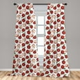 thumbnail image 4 of Ambesonne Apple Curtains, Half Whole Fruits Nature Vibe, Pair of 28"x63", Dark Salmon Olive Green, 4 of 4