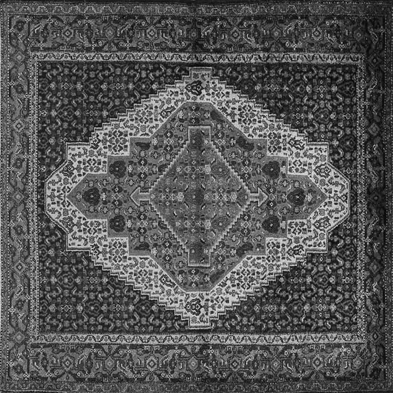 Ahgly Company Indoor Square Persian Gray Traditional Area Rugs, 7' Square