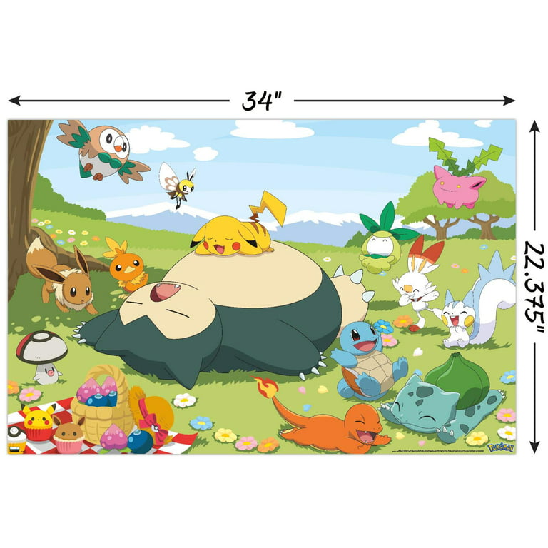 Pokémon - Group Picnic Wall Poster, 22.375 x 34 