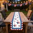 thumbnail image 4 of QuanTara American Flag Table Runner, 72.83x13.78in Patriotic July 4th Placemat, Washable Polyester Dining Table Decor for Holiday Parties, 4 of 6