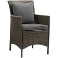 thumbnail image 2 of Modway Conduit Outdoor Patio Wicker Rattan Dining Armchair Set of 2 in Brown Charcoal, 2 of 3
