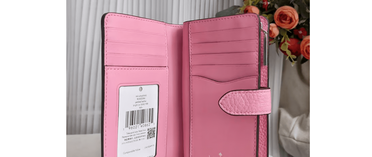 Kate Spade Leila Medium Compact Bifold Wallet Leather Bright Carnation