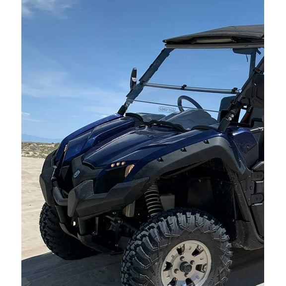 Clearly Tough Yamaha Viking Full Folding Windshield - SCRATCH RESISTANT- Extreme Versatility! Premium polycarbonate w/Hard Coat. Made in America!