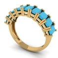 thumbnail image 2 of 2.61 ctw Wedding Band for Women - 14K Yellow Gold Simulated Turquoise Stackable Eternity Ring, 2 of 6