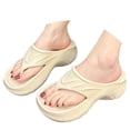 thumbnail image 3 of Slippers for Women,Flip Flops Sandals with Toe Post Lightweight Flat Sole Casual Beach Flip Flops for Summer Vacation,Womens Slippers,Beige,38/39, 3 of 9