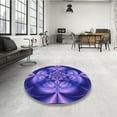 thumbnail image 4 of Ahgly Company Tapis d'Intérieur Lavable en Machine Carré Bleu Cobalt Transitionnel, 3 Pieds Carré, 4 of 7