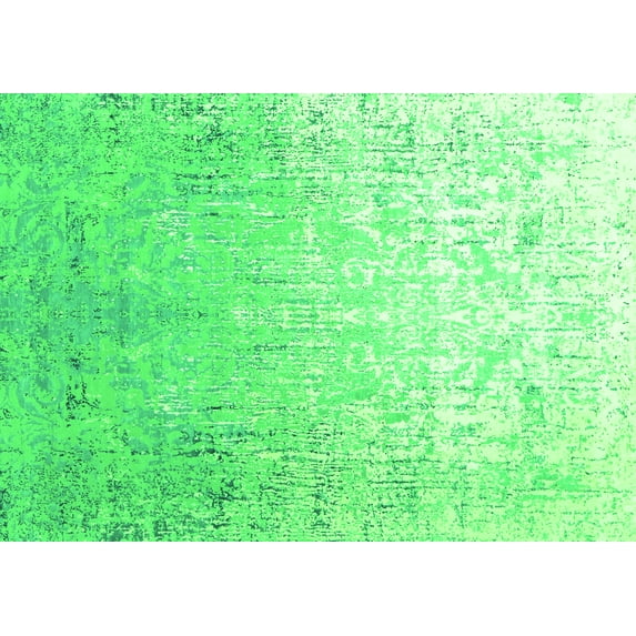 Ahgly Company Indoor Rectangle Oriental Green Industrial Area Rugs, 6' x 9'