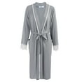 thumbnail image 4 of Pretty Comy Womens Cotton Robes, Lightweight Robes for Women Lace Sleeves Knit Bathrobe Soft Sleepwear Ladies Loungewear With Pocket, 4 of 8