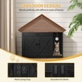 thumbnail image 2 of Hzuaneri 39.4" Cat Litter Box Enclosure, Hidden Cabinet Furniture with Bell, Farmhouse Style, Black, 2 of 8