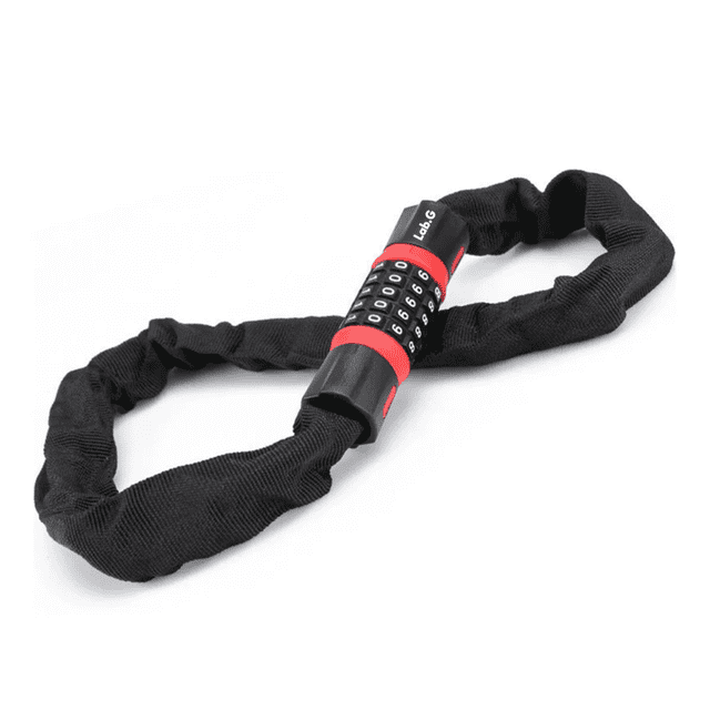 Candado Cadena Para Bicicleta ó Moto Lab.G, Negro Rojo