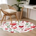 thumbnail image 4 of Valentine's Day Round Area Rug 4Ft Washable Circle Rugs for Bedroom Dining Room, Pink Red Love Heart Spring Green Botanical Non-Slip Carpet Floor Mats Indoor Outdoor Carpet Runner Home Decor, 4 of 8