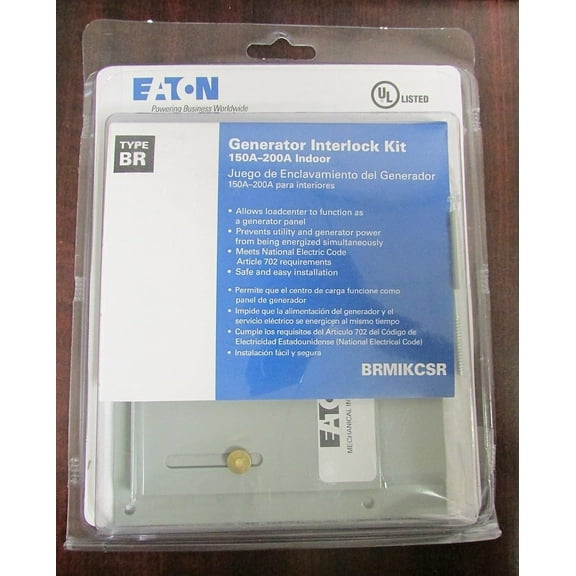 Eaton BRMIKCSR Single Mechanical Interlock Kit For Type BR Loadcenters Type BW/CSR Main Breakers Type BR Branch Breakers