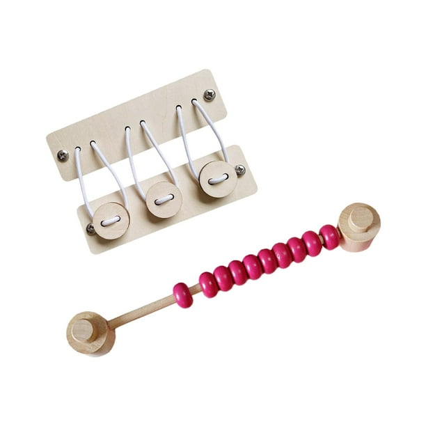 Rompecabezas de Aprendizaje de Juego Ocupado de Madera Botón y rojo