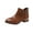 Brown, variant on Women's Ankle Boots Low Chunky Heel Pointed Toe Casual Comfortable Leather Short Booties with Back Zipper White 7(39)