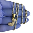 thumbnail image 3 of 14K Gold Plated Micro Letter J Rope Chain Initial Monogram Pendant Monogram Hip Hop Necklace 24", 3 of 5
