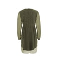 thumbnail image 5 of Women's Sequins Mini Dress Lantern Long Sleeve V Neck Mesh Splicing Glitter Cocktail Party Dress Short Dance Dress, 5 of 6