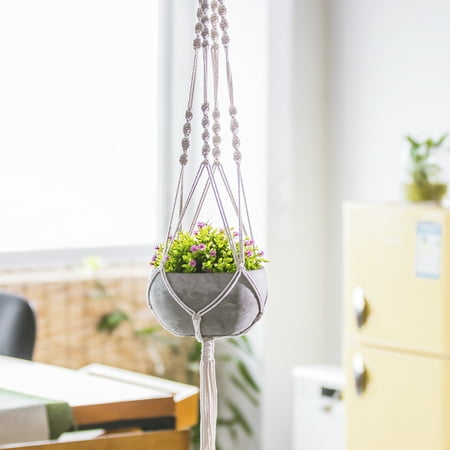 Hanging Succulent Planter, Cement Planter Includes Handmade Weave Macramé for Easy Design and Beautiful