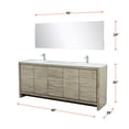 thumbnail image 4 of Lafarre 80 in W Rustic Acacia Double Vanity, Cultured Marble Top, Faucet Set & 70" Mirror, 4 of 6