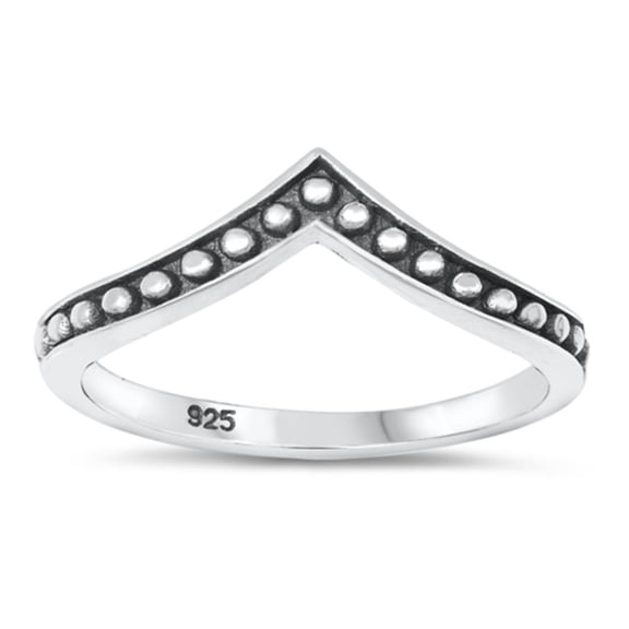 Marquee Bubble Chevron Bali Style Sterling Silver Ring 925 Jewelry Female Male Unisex Size 6