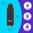 thumbnail image 2 of Bouteille d’eau en acier inoxydable Trailblazer bubba avec paille - 1,18 l (40 oz), isolation sous vide, couvercle avec paille, réglisse, 2 of 8