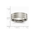 thumbnail image 2 of Titanium Sterling Silver Inlay 8mm Satin Band Ring - Size 11, 2 of 2