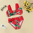 thumbnail image 2 of TAIAOJING Toddler Baby Girls Swimsuit Summer Girls Fruit Watermelon Print Holiday Red Two Piece Swimwear Swimsuit Bikini, 2 of 4