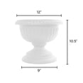 thumbnail image 3 of Bloem Grecian Urn 12" Round White Plastic Planter Pot with Drainage Holes, 3 of 8