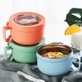 thumbnail image 4 of Sunjoy Tech 850ml Soup Bowl with Handle Large Capacity Food Grade BPA Free Soup Instant Noodle Bowl Heat Insulated Lunch Box, 4 of 7