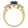 thumbnail image 4 of 3.005 ctw 3 Stone Anniversary Ring for Women | Princess Cut Simulated Tanzanite | Hyperallergenic Solid 14K Yellow Gold, 4 of 5