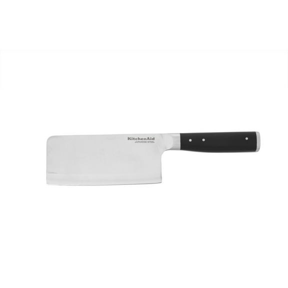 Kitchenaid Gourmet Forged Triple-Rivet Cleaver Knife with Blade Cover, 6-inch, Black