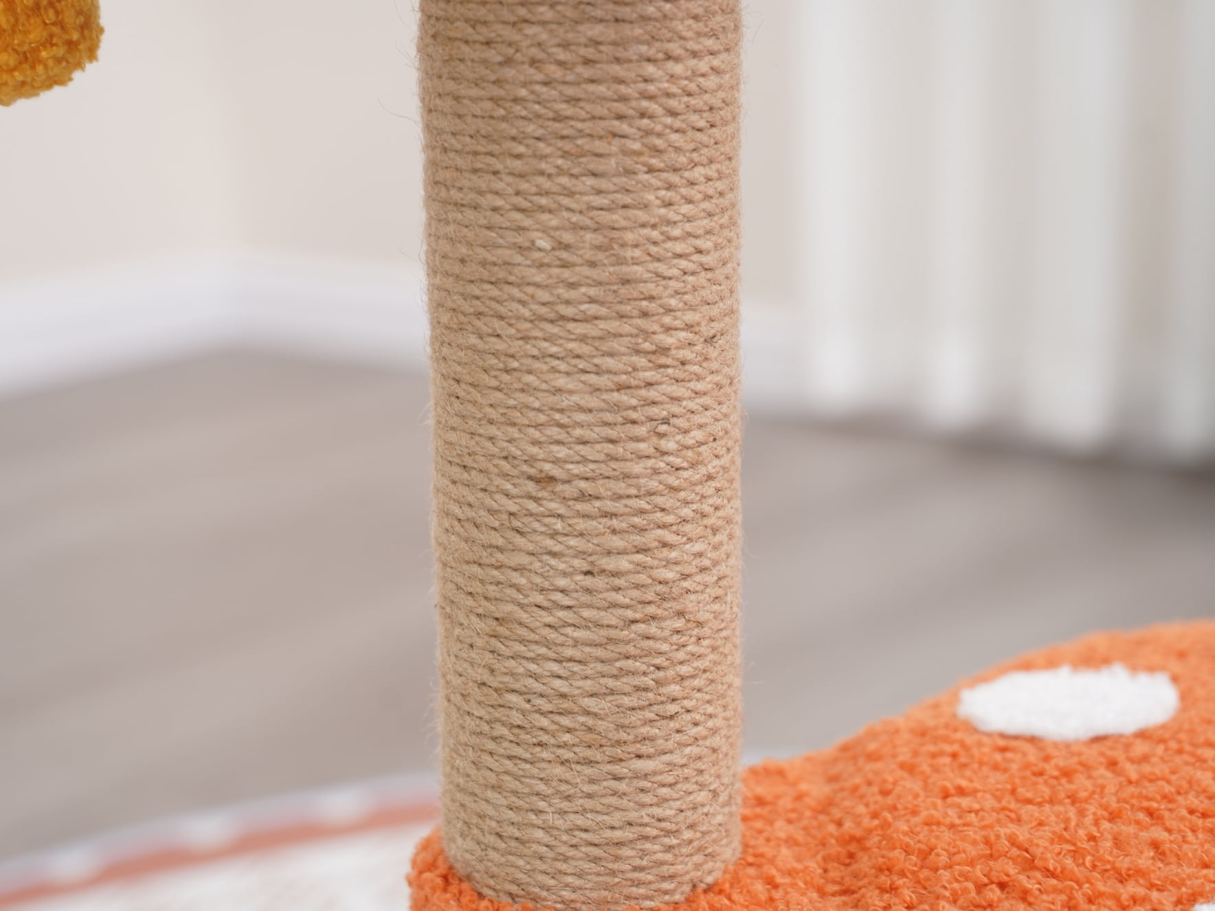 Vibrant Life 3-Level 24.8" Mushroom Stylish Cat Perch with Scratching Post, Orange & Green