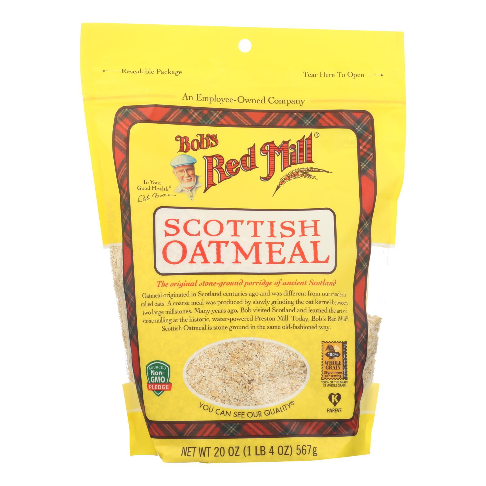(Price/Case)Bob'S Red Mill Scottish Oatmeal 20 Ounce Bag - 4 Per Case