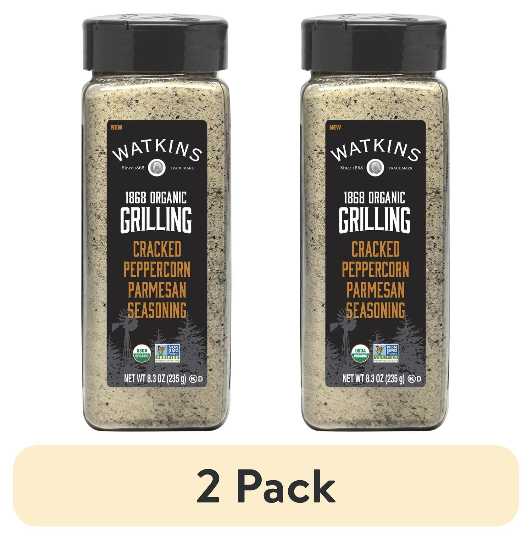 (2 pack) Watkins Cracked Peppercorn Parmesan Seasoning, 8.3 oz