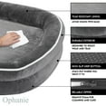 thumbnail image 4 of Ophanie Gray Luxury Sofa-Style Pet Orthopedic Bed for Large Dogs – Removable Machine-Washable Plush Cover, 4-Sided Bolster, Non-Slip Bottom, Size 53"x42"x9", 4 of 7