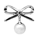 thumbnail image 1 of Sonducket Bowknot Pearl Broche Moda Elegante Esmalte Pin de solapa Joyería Rhinestone Suéter Clips Regalo Tela Decoración Broches Boda Accesorios de disfraces Plata-S222B Sonducket AP010069-02, 1 of 6