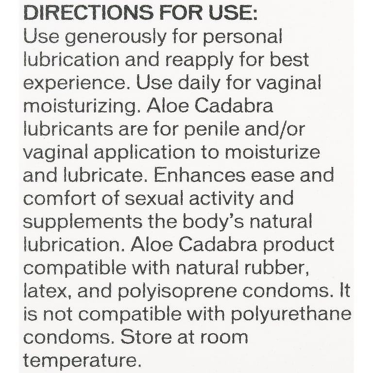 Aloe Cadabra Natural Aloe Lubricant, Organic, Glycerin Free, Water-Based,  2.5 oz, 2 Pack - Walmart.com