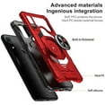 thumbnail image 4 of Compatible for AT&T Maestro 3 Case w/Tempered Glass Screen Protector [Military Grade] Ring Car Mount Kickstand Shockproof Hard Phone Case - Red, 4 of 7