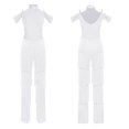 thumbnail image 1 of inlzdz Women's Rumba Latin Dance Rhinestones Sleeveless Tassel Jumpsuit Rompers White L, 1 of 9